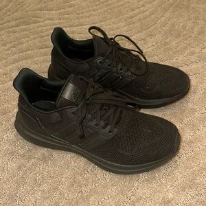 Black Adidas boys sneakers purple